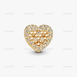 Pandora Heart Honeycomb Lace Charm